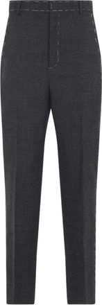 Moschino Grijze Wol Slim-Fit Broek - Dames - Slim Fit Broeken - Grijs - M - Wol - Broeken