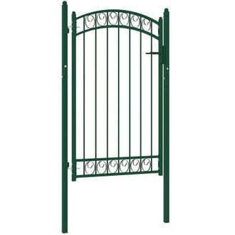 vidaXL Puerta De Jard&iacute;n Con Arco Superior Acero Verde 100x150 Cm Vidaxl