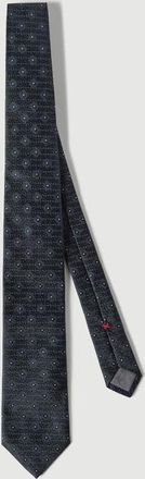 Brunello Cucinelli Silk tie with geometric pattern in Navy Blue at Nordstrom