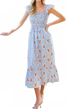 THML Clothing Lobster Midi Dress In Blue