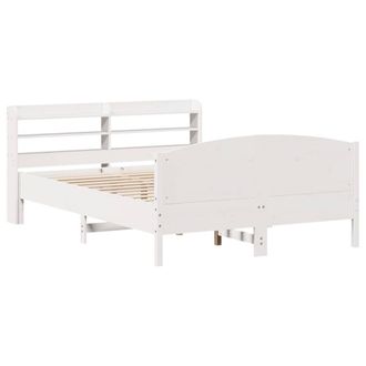 Berkfield Home Decorative Bed Frame without Mattress White 140x200 cm Solid Wood Pine