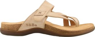Taos Womens Perfect Leather Casual Sandals In Stone Leather