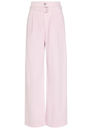 A Gold E Agolde X Maria Mcmanus Belted Wide-leg Jeans - Pink - 24 (W24 / UK6 / XS)