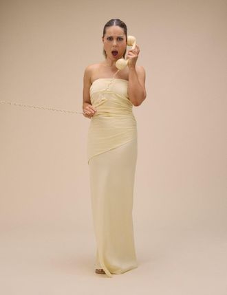 Nobody's Child Butter Yellow Bandeau Kiva Maxi Dress