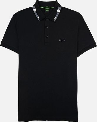 HUGO BOSS Mens Hugo Boss Paule Slim Fit Laxury Cotton Polo Black 001 - Size: 40