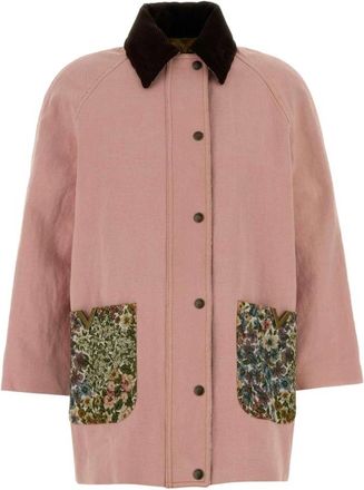 Valentino Garavani V Gold Denim Peacoat - Dames - Mantel - Roze - 2XL - Denim - Jassen