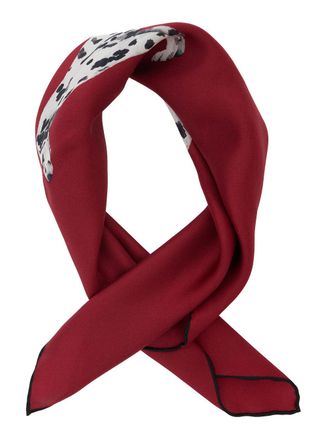 Lauren Ralph Lauren Dog-Motif Mulberry Silk Scarf - Red