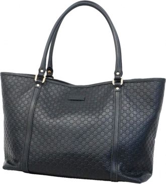 Gucci Black Leather Tote Bag (Pre-Owned)