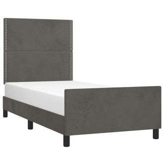 vidaXL Vidaxl - Estructura De Cama Sin Colch&oacute;n Terciopelo Gris Oscuro 80x200 Cm