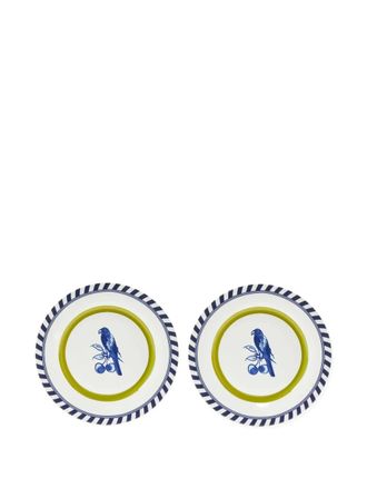 Pols Potten Decoratieve borden met gestreepte randen - Blauw