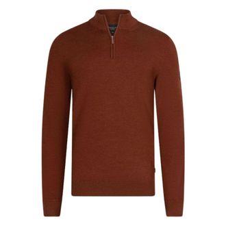 Cavallaro Pullover con zip a met&agrave; in Merino - - Knitwear - Uomo - Rosso - XL