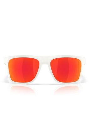 Oakley 57mm Polarized Rectangular Sunglasses in Matte Vapor /Prizm Ruby at Nordstrom