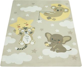 Paco Home Kinderteppich »Chicos 551« rechteckig 2 mm Höhe Flachgewebe, niedliches Kinder Design, Motiv Tiere, Kinderzimmer