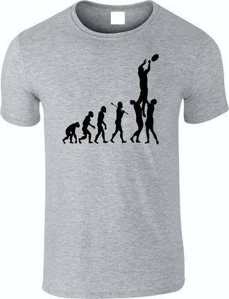 Generic Evolution Rugby T-Shirt Funny Footballer Gift Evolve Rugger Xmas Gift Top (UK, Alpha, XXL, Regular, Regular, Heather Grey)