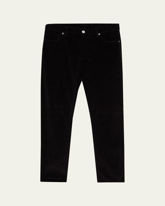 Ermenegildo Zegna Mens Dark Gray Corduroy Straight-Leg Jeans