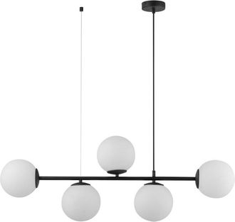 Luminosa Light Designs TK Celeste Lámpara de techo colgante Globe Bar, color negro y blanco, 5 bombillas E27