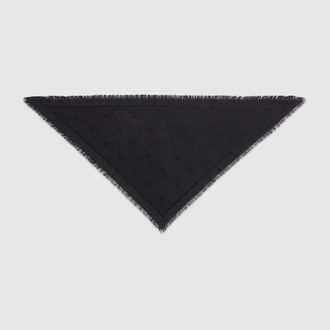 Gucci Double G Silk Wool Shawl, Black