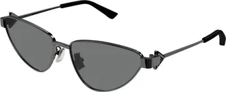 Bottega Veneta Cat-Eye Grey Lens Sunglasses - Gray
