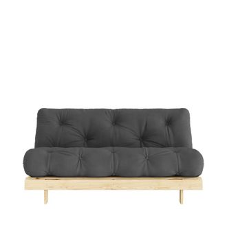Karup Design Sof&aacute; cama de 160x200cm en madera natural y tela - Gris oscuro