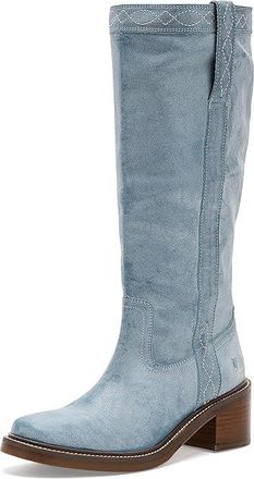 Frye Kate Pull-On Womens Boots Sky Blue : 6.5 B - Medium, Leather/Rubber