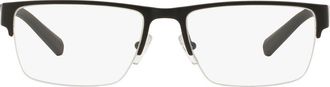 A|X Armani Exchange 54mm Semirimless Rectangular Optical Glasses in Matte Black at Nordstrom