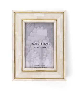 Matr Boomie Pravina Picture Frame - Carved Bone, Brass Inlay in Bone - 4X6 at Nordstrom, Size 4Ft 0In X 6Ft 0In