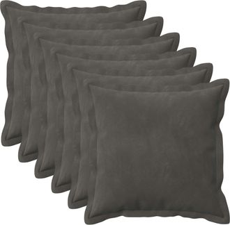 vidaXL Coj&iacute;n Con Almohada Houten 6 Uds. Gris Oscuro Terciopelo Vidaxl