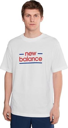 New Balance Linear Lines T-shirt Mens Clothing White : 2XL, Cotton