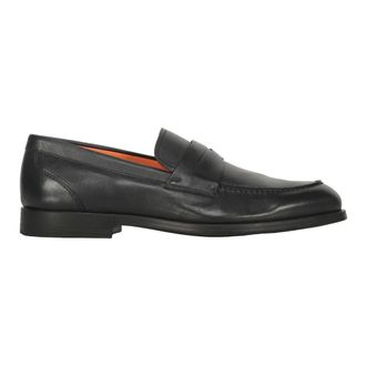 Santoni Loafers, male, Black, Size: 11 1/2 US Loafers in leather