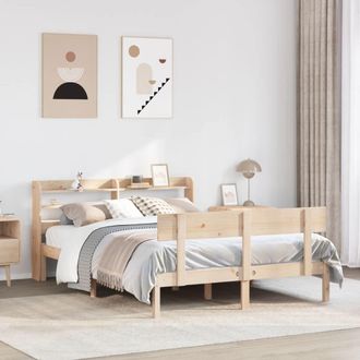 Berkfield Home Bed Frame without Mattress 150x200 cm King Size Solid Wood Pine in Brown