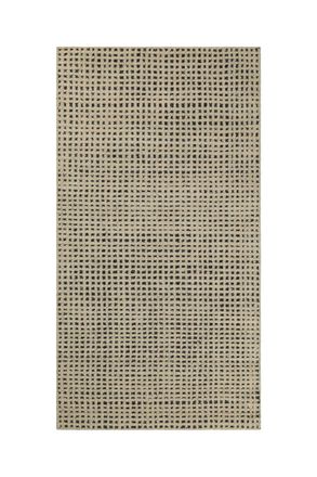 Wecon Home Alfombra de sal&oacute;n tufting a mano natural y negra 70x140