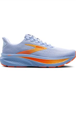 Brooks Womens Ghost 17 Running Shoe In Blue Heron/white/orange