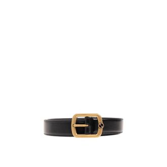 Gucci Leren GG Riem met Interlocking G - Heren - Riemen - Zwart - 75 CM - Leer - Accessoires