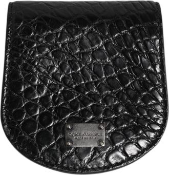 Dolce & Gabbana Exotic Skin Pocket Condom Case - Heren - Portefeuilles - Zwart - ONE Size - Leer - Accessoires