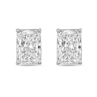 Diana M. Jewels 14Kt White Gold 12.00 cts Lab Grown Radiant Cut Diamond Studs