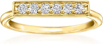 RS Pure by Ross-Simons Lab-Grown Diamond Bar Ring in 18kt Gold Over Sterling