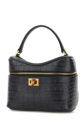 Balenciaga Womens Denim Blue Leather Rodeo Handbag Volcanic Rock Borse A Mano