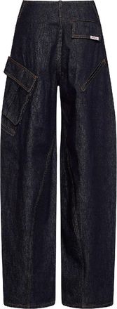 Self Portrait Womens Jeans Indigo Denim Cargo Blue Cotton