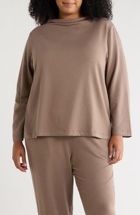 Eileen Fisher Funnel Neck Long Sleeve Top in Cblst at Nordstrom, Size 1X