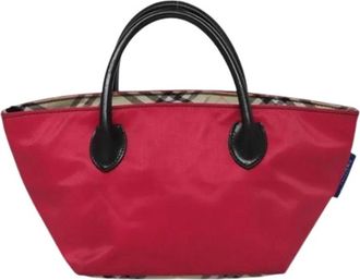 Burberry Pre-owned Handbags, female, Pink, Size: ONE SIZE Pre-owned Nylon Tote
