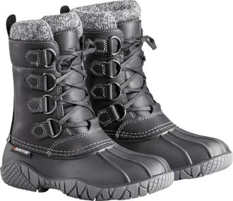 Baffin Womens Baffin Yellowknife Cuff Black Leather Insulated Snow Boots zogg804