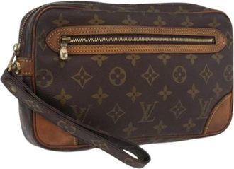Louis Vuitton Pre-owned Vintage Monogram Clutch Bag - Dames - Vintage Clutch - Bruin - ONE Size - Leer - Vintage
