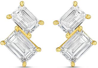 Diana M. Jewels 14K YG Gold 2 Stone Earrings 15.00 Ct Tw