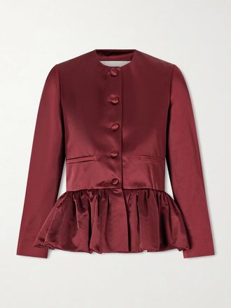 Liberowe Blazer In Raso Duchesse Di Misto Cotone Con Baschina - Bordeaux