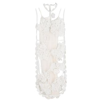 Simone Rocha Simone Rocha Bloemapplicatie Gaas Midi Jurk in Witte Polyester