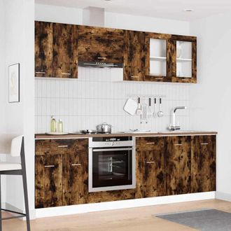 vidaXL Vidaxl - Set mobili da cucina 8 pcs Rovere fumo 240 x 46 x 81.5 cm