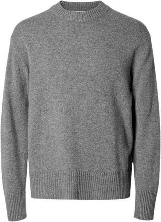 Selected Truien & Vesten, Heren, Grijs, M, Ronde hals gebreid