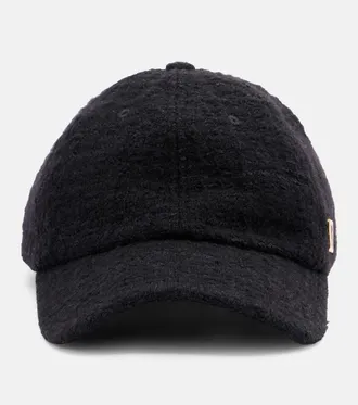 Saint Laurent Gorra de tweed de lana