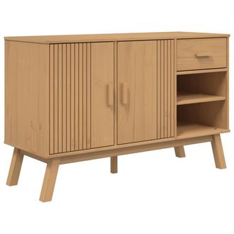 Berkfield Home Sideboard OLDEN Brown 114x43x73.5 cm Solid Wood Pine in Tan