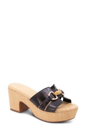Chocolat Blu Gianna Platform Slide Sandal in Black Leather at Nordstrom, Size 7